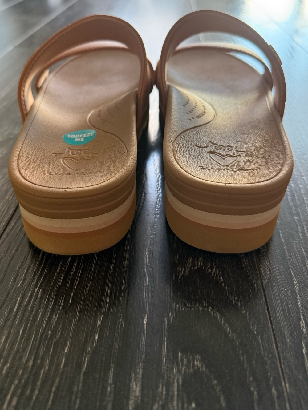 Like 🆕 Reef Vista Cushion Hi Platform Sandal Arch Support Natural - Picture 4 of 8